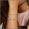 Pulseiras de charme pulseira de braceletes de bracelete de bracelete de esmalte o ouro azul más olho para mulheres sortudas para olhos de jóias de olhos de joalheria de joalhas Droga Otayz dh8p1