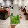 Groda Tadpole Quicksand Cases For iPhone 15 14 Plus 13 12 Pro Max 11 XS XR X 8 7 6 Cartoon Cute Happy Lotus Leaf Hard PC TPU Liquid Bling Glitter Colorful Cell Phone Back Covers