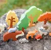 Sports Toys 15pcs Forest Animals Cute Threedimensional Wooden Woodland Animal Colorful Ornaments Kids Readings 230816