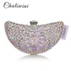 Hobo Chaliwini Classic Women Clutch Evening Bag Hollow Out Metal Wedding Sequined Shoulder Bag Prom Bridal Crystal Handbag Purses HKD230817