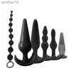 Anal Toys 6/7/8pcs/Set Bullet Anale plug Siliconen achtertuin Vibrerend massagestokje Volwassen Erotisch G-spot orgasme voor mannen PARKE SEX TOYS HKD230816