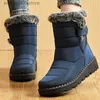 Boots Women Boots Warm Fur Snow Boots For Winter Shoes Women Waterproof Platform Botas Mujer 2022 New Low Heels Mid-Calf Winter Boots T230817