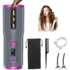 Rechargeable Automatic Curling Iron with LCD Display and Timer Settings - Perfect for Long Hair Styling