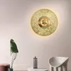 Wall Lamp Post Modern Copper Creative Design Sunflower Living Room TV Background D30cm Round Bedroom Bedside Home Decore Lights