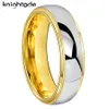 Band Rings 68mm Fashion Tungsten Carbide Wedding Bands For Men Women Engagement Ring Jewelry Gold Color Steped Dome Polishing Comfort Fit 230816