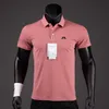 골프 티셔츠 여름 골프 셔츠 남자 캐주얼 폴로 셔츠 짧은 소매 여름 통기성 퀵 드라이 J Lindeberg 골프 착용 스포츠 T 셔츠 230816