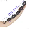 Anal Toys 33cm Long Anal Bead Men Cock Ring For Small Penis Sex Toys Prostate Stimulator Silicone Butt Plug With Tail Buttplug Ball HKD230816