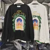 T-shirts voor heren nieuwe beste kwaliteit kasteelprint casablanca sweatshirts mannen vrouwen overritiseren hoodie pullover anime kleding streetwear hkd230817