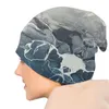 Берец Голубой морской мрамор Осень Женский теплый шапочки двойные ветропроницаемые шляпы для капота