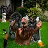 Andra evenemangsfest levererar Halloween Swing Ghost Sound Control Decoration Ground Plug-in Ghost Horror Props Halloween Outdoor Garden Haunted House Decor 230816