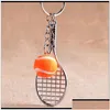 Keychains Lanyards Mini Tennis Keychain Sports Style Key Chains Zink Eloy Car Keyring Kids Toy Roman Birthday Present Oniax Xlub7 Drop DHG7P