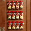 Matlagringsorganisation sätter 24pc kryddflaskor rack kök väggmontering ingrediens plast lim klipp skåp arrangör dörr krokar burkhållare verktyg 230817
