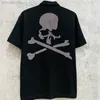 Men's T-Shirts Good Quality New 2023 Mastermind World Streetwear Shirts Men Oversized Diamond Skull Pattern Stand Collar Women Tees T-shirts