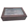 Sieradenboxen 12 slots lederen horloge opslag zwarte doos organisator heren dameshorloges display houder cases sieraden glazen geschenken dozen 230816