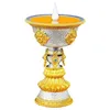 Candles Resin 16cm Electric Thailand Butter Candle Lamp Candlestick Rechargeable Yellow LED Buddhist Altar Tibetan BaJiXiang Light 230816