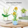 Bloco Mirco Blocks Blocks Bouquet 3D Flor B Plant Pasted Bouquet Modelo Decoração de casa Home Assembly Toy Girl Gift R230817