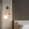 Wandlampe kreativer Kupferleuchten für Wohnzimmer Fashion Schlafzimmer Nachtei Gang Indoor Dekoration Glas G9 Lichter Ankunft Ankunft