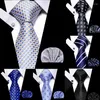 Bow Ties Huissi 3 pièces bleues Business Business Silk's Tie Set Set Necktie Men Formal Luxury Wedding High Quality Gravata Suit ACCESSOIRES