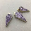 Pendant Necklaces Arrowhead Purple Crystal Amethysts Druzy Point For DIY Jewelry Making MY0022