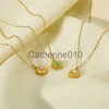 Collane a sospensione sgradevole 14k oro inossidabile in acciaio inossidabile in acciaio verde rosa Opal Effetto in vetro Sqaure Collana a pendente per donne Gift J230817