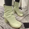 Sukienka buty 2022 Buty marki TABI BUTS Split Toe Chunky High Heel Buty skórzane zapatos mejr moda jesień buty botas botas mujer hkd230818