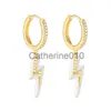 Charm 925 Sterlsilver 바늘 에나멜 화려한 Lightndrop Hoop Earrfor Fomen 펜던트 록 펑크 귀걸이 성격 보석 J230817