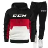 Herren Tracksuits Tracksuit CCM Brand Casual Jogging Set Mode All-Match Outdoor Anzug Mann Sportbekleidung Jacke schwarze Sweatpant-Anzüge