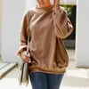 Women's Sweaters Workout Jacket For Women Autumn And Winter Solid Little Teddy Europe America Casual Round Neck Long Sleeve Sweater
