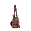 Hobo Angelkiss Women Handbags Satchel Top-handle Handbag PU Shoulder Bag Roomy Pocket Pack Multi-pockets Shoulder Purse Bags AK7557 HKD230817