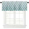 Curtain Cyan Grey Gradient Retro Morocco Short Curtains Kitchen Cafe Wine Cabinet Door Window Small Home Decor Drapes