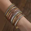 Bangle Punk Gold Color Armband Set Bohemian Multi-Layer Geometric Metal Big Circle Armlets for Women Girls Fashion Jewelry