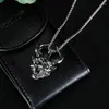 Pendant Necklaces European And American Stainless Steel Evil Skull Vintage Dragon Long Horn Monster Men's