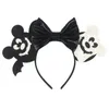 Hårtillbehör 10st/mycket grossist Halloween Mouse Ears pannband Kids Festival Party Cosplay Pumpkin Devil Bow Women Girls Diy Hair Accessories 230816