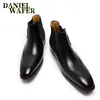 Buty luksusowe buty chelsea oryginalne skórzane męskie buty kostki Wysokiej jakości poślizg na klamrze Wingtip Brązowe czarne buty Podstawowe buty Mężczyźni 230816