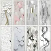 Väggklistermärken pvc blommor geometri dörr klistermärke modern 3d abstrakt silver linje tapet vita dörrar affisch självhäftande dekor 230816