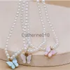 Pendant Necklaces Handmade Pearl Choker Necklaces For Women Bohemian Adjustable Butterfly Pendant Necklace Girls Summer Beach Party Jewelry J230817