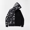 Hoodies Designer Mens Hoodie Shark Hellstar Sweat à capuche Sweat à capuche Camo Print Automne New Pure Cotton Men Technologan Cardigan Full Zip Shark Hoodie L6