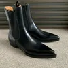 Boots Botas Black Chelsea Men Business Boots Botas Slip-On Toe Vintage Boots Tamaño 38-48 Botas de Trabajo Hombre 230816