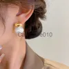 Urok 2023 Nowy francuski elegancki złoty kolor fasoli splicowane płaskie perły kolczyki do koreańskiej mody biżuterii impreza dla kobiet słodkie akcesoria J230817
