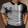 Męska polo koszulka polo męskie letnie krótkie kokosowe odzież kokosowa t-shirt t-shirt unisex lapel zamek błyskawiczny