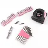 Decorative Objects Figurines 39 Piece Household Tool Set Family Manual Maintenance Toolbox Pink Suit 230816