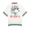 Casablanca Sport Shirt Рубашка кролика шелк на гавайских рубашках с короткими рукавами Casablanc