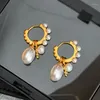 Hoop kolczyki Metal Pearl wisiorek vintage luksusowe damowe biżuterię Prezenty modne akcesoria