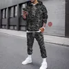 Men's Tracksuits Autumn Winter Outfit Men Tracksuit Hoodie Sets Camouflage Clothing Tactical Sweatshirts Pants 2Piece Oversized Hooded Sport