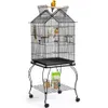 Bird Cages 57 "Rolling Metal Parrot Cage with Open Top Svart slitstarka robust tunga Safe 263 lb 230816