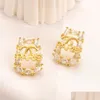 Stud 2023 Boucles d'oreilles printanières Designer Bijoux Gifts Diamond 18K Gold Plated Love Family Gathering Luxury Wholesale Drop Livrot Dhlzg