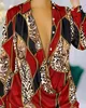 カジュアルドレス女性2023夏のファッションヒョウプリント長袖ボタンフロントドレープドレープターンダウンカラー非対称シャツドレス