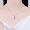 Colliers de pendentif Knobspin D VVS1 Collier de diamant pour femme Jewely avec GRA 925 Sterling Sliver plaqué 18 carats d'or blanc 230817