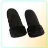 Luvas de pele de ovelha para mulheres espessos de pulso sem dedos quentes luvas de inverno 6 coloridas de lã de lã de couro de pele para caminhada ridi8215426