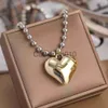 Pendant Necklaces 2023 Hip Hop INS Party Big Love Heart Pendant Necklaces for Women Aesthetic Beads Chains Short Choker Girls Party Jewelry J230817